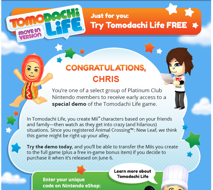 Tomodachi life codes